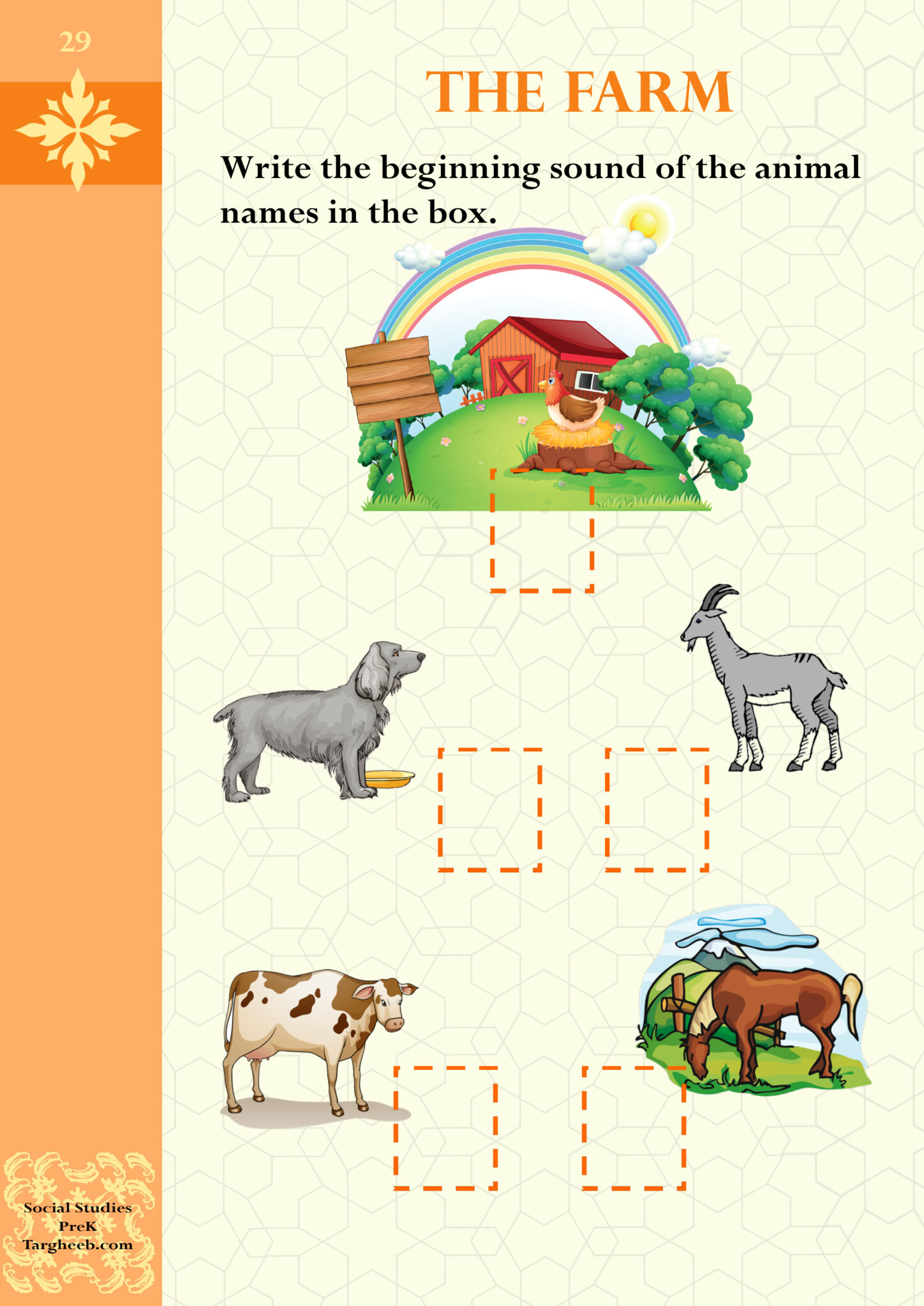 Pre K Social Studies The Farm Targheeb