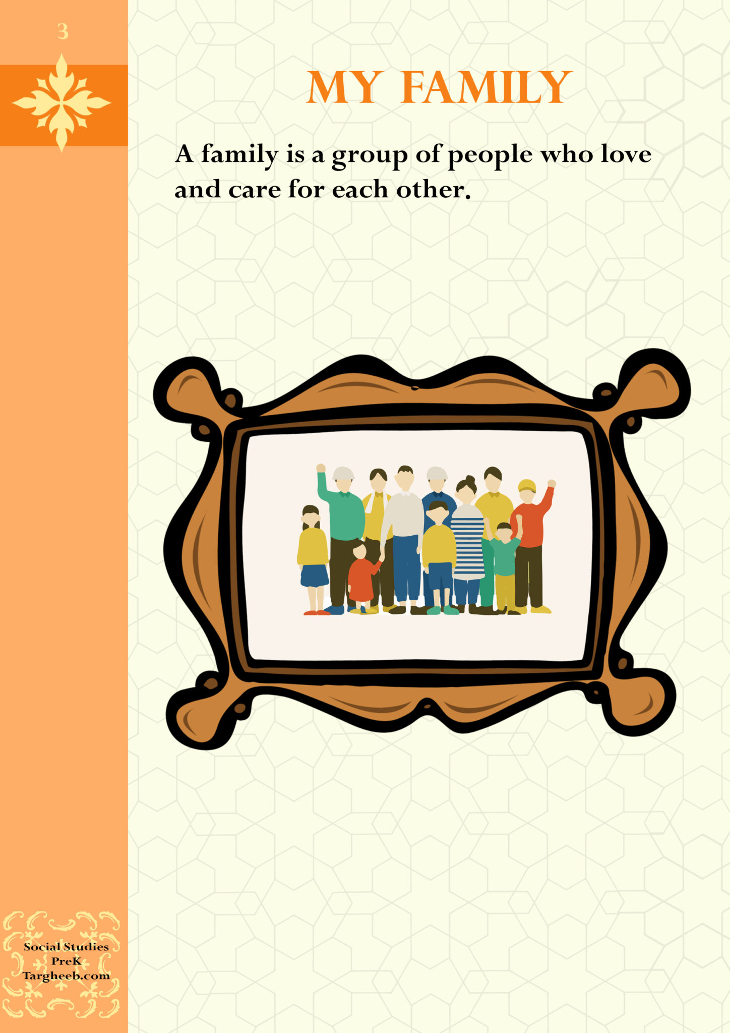 Pre K Social Studies My Family Targheeb