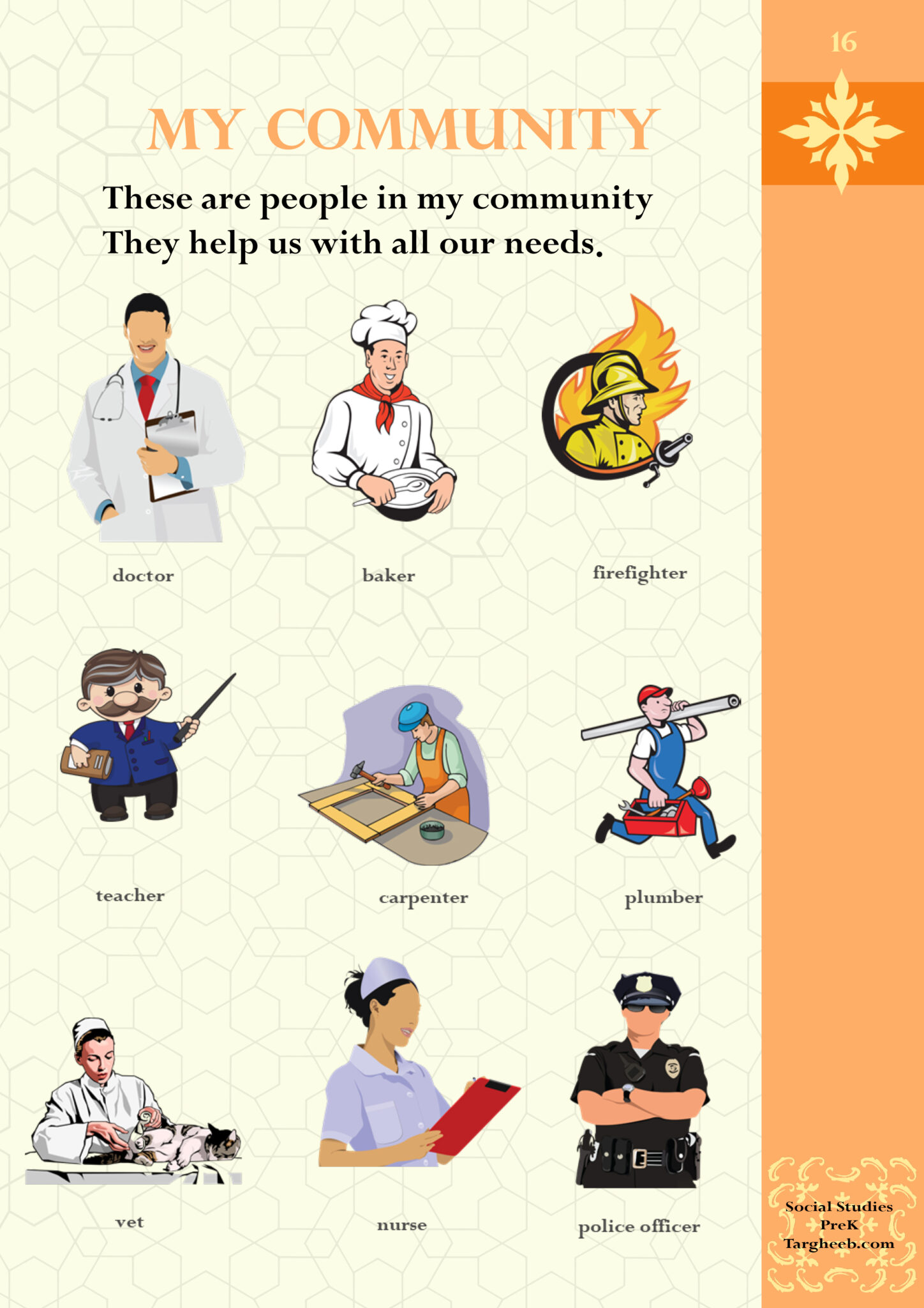 Pre K Social Studies My Community Targheeb