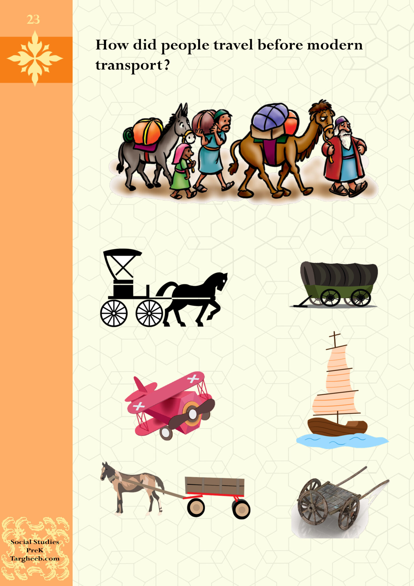 Pre K Social Studies Modes of Transport Targheeb